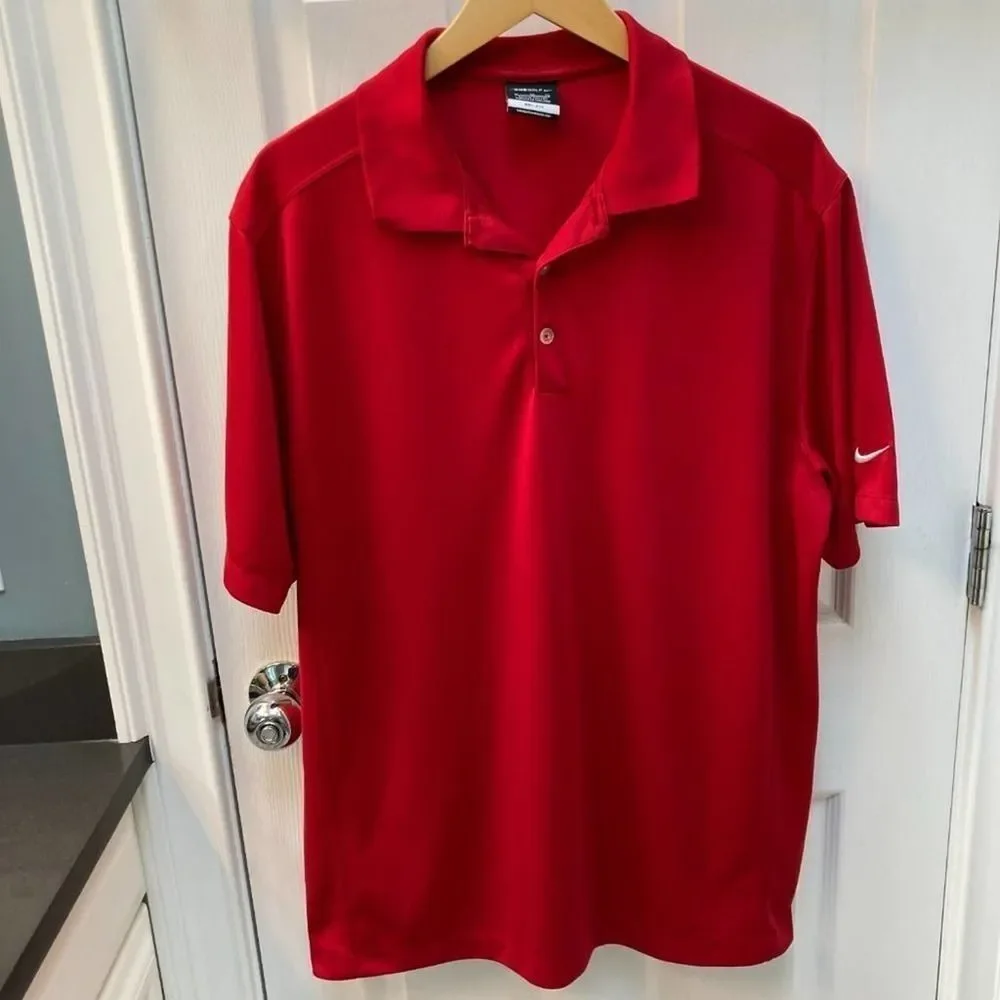Nike Golf Polo Red with White Swoosh Size XL